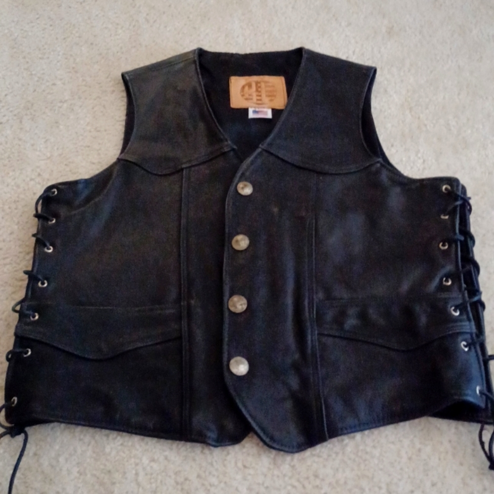 Leather Biker Vest